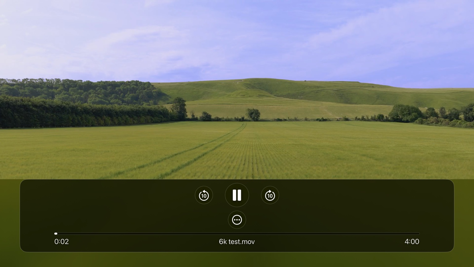 Player controls overlay on a video